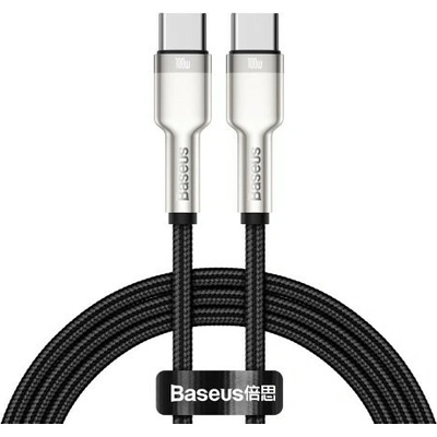Baseus Cafule Series nabíjací / dátový kábel USB-C samec na USB-C samec s kovovými koncovkami 100W 1m, čierna