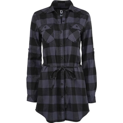 Brandit Lucy Дамска дълга риза, сиво и черно (44006.28)