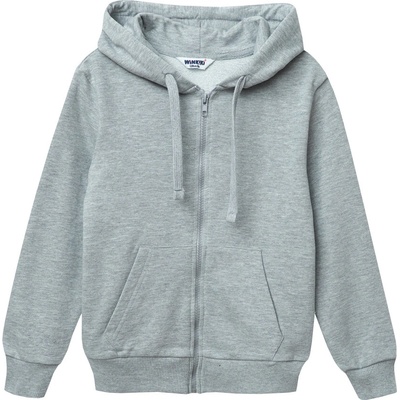 Winkiki Kids Wear dětská mikina s kapucí na zip šedá