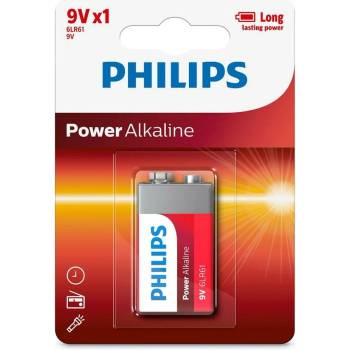 Philips Батерия алкална Philips Power 6LR61P1B/10, 6LR61P1B/5, 9V, 1 бр (6LR61P1B/10 6LR61P1B/5)