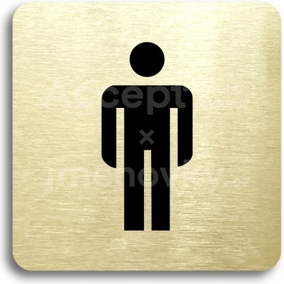 ACCEPT Piktogram WC muži (páni) - zlatá tabulka - černý tisk bez rámečku