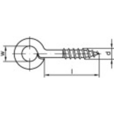 TOOLCRAFT Šrouby s okem typu 1 (Ø x d) 4 mm x 16 mm Galvanicky pozinkovaná ocel 100 ks