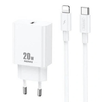 REMAX Зарядно устройство Remax prime ii type-c socket (5v/3a, 20w, pd fast charger + type-c - lightning cable) бяло, опаковка на производителя (RP-U5) (RP-U5)
