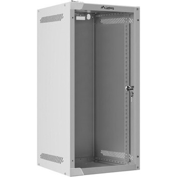 Lanberg Комуникационен шкаф Lanberg rack cabinet 10" wall-mount 12U/280x310 for self-assembly with glass door grey (flat pack) (WF10-2312-10S)