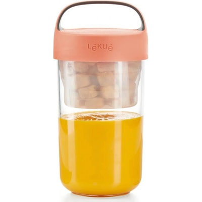 Lékué svačinový box Jar To Go 600 ml tyrkysový