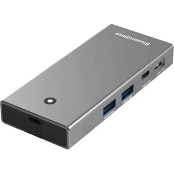Image 1 of Plasico Computers Докинг станция за SSD + USB хъб BE MC403, 4-портов, USB-C/A 3.2 Gen2, M. 2 NVME/SATA, Сив (MC403)