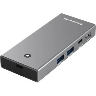Plasico Computers Докинг станция за SSD + USB хъб BE MC403, 4-портов, USB-C/A 3.2 Gen2, M. 2 NVME/SATA, Сив (MC403)