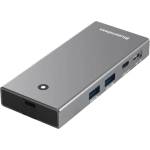Plasico Computers Докинг станция за SSD + USB хъб BE MC403, 4-портов, USB-C/A 3.2 Gen2, M. 2 NVME/SATA, Сив (MC403)