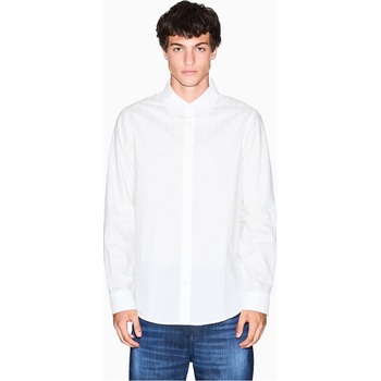 Giorgio Armani Риза Armani Exchange Men's Long Sleeve Plain Shirt - Off White