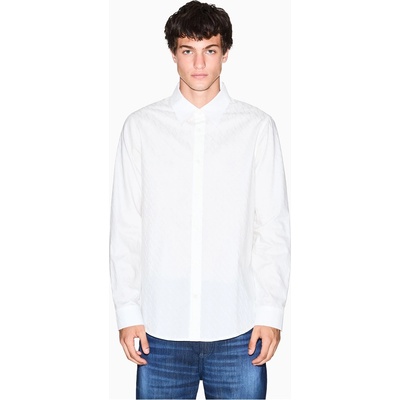 Giorgio Armani Риза Armani Exchange Men's Long Sleeve Plain Shirt - Off White