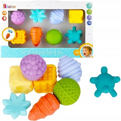 Bam Bam Set of Textured Toys aktivity hračka 8 ks