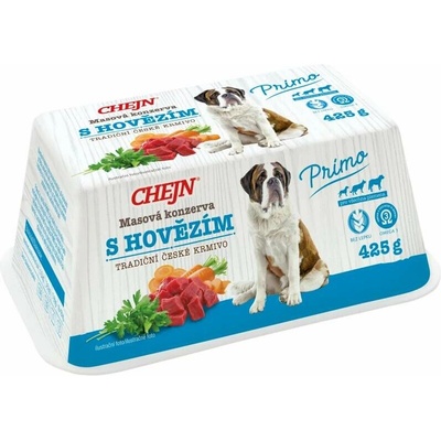 Chejn Primo Adult Dog hovězí a mrkev 425 g