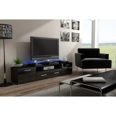 Cama meble Стойка за телевизор Cama EVORA 200 венге/черен гланц (EVORA WE/CZ)
