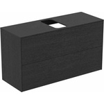 Ideal Standard Стенен шкаф Ideal Standard Atelier Conca, 2 чекмеджета и плот с централен изрез, 100 см, тъмен дъб (T3948Y4)