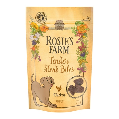 Rosie's Farm Rosie's Farm Snacks Adult Mini Steak Bites лакомства с пилешко - 5 x 70 г