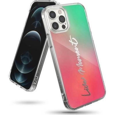 Ringke Калъф за телефон Ringke Fusion Design PC за iPhone 12 Pro Max, розов, зелен (GNAP0028)