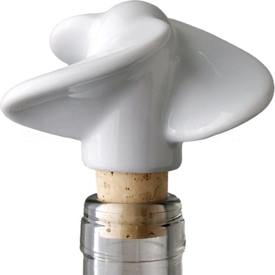 PIRŠČ PORCELAIN zátka na víno Torpedo bílé
