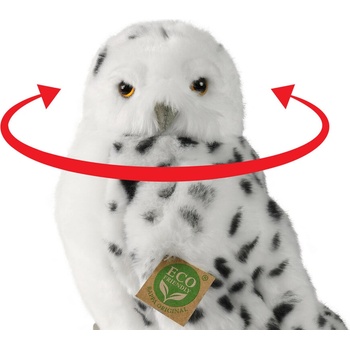 Rappa Плюшен Бял Бухал с въртяща се глава, 28 см (242975)