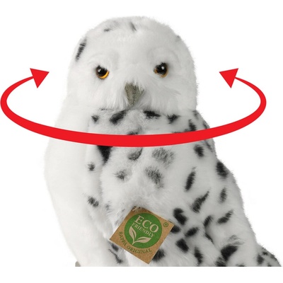 Rappa Плюшен Бял Бухал с въртяща се глава, 28 см (242975)