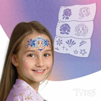 Mosaic šablóna na malovanie tváre ľadová kráľovná 3 ks