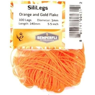 Semperfli Silikonové Nožičky SiliLegs Orange & Gold Flake