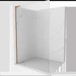 Mexen Kioto L душ преграда Walk-in 80 x 200 см, райе, матирана мед - 800-080-103-65-09 (800-080-103-65-09)