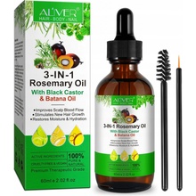 Aliver 3 IN 1 Rosemary Oil with Black Castor & Batana Oil na vlasy 60 ml