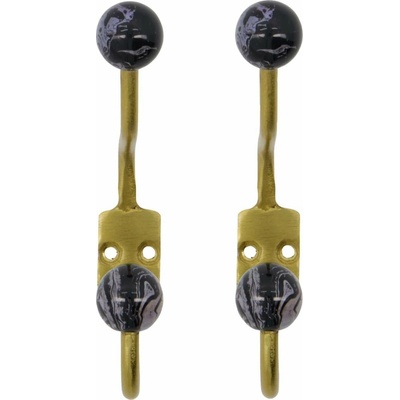 House Doctor Kovový vešiak Ball Black – set 2 ks