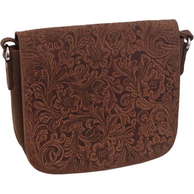 Mercucio dámská kožená crossbody kabelka tmavěhnědá 250112