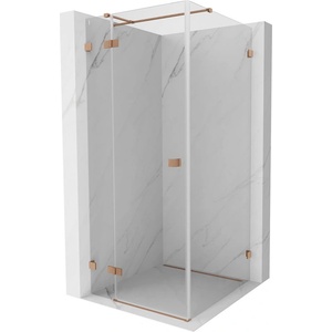 Mexen Lunar T лява душ кабина, 120 x 120 см, прозрачна, четкан мед - 834T-120-120-65-00-L (834T-120-120-65-00-L)