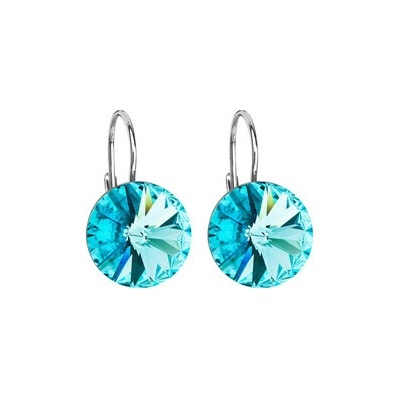 Evolution Group Cz Stříbrné náušnice s krystaly Crystals from Swarovski Light Turquoise 31106.3 Light Turquoise