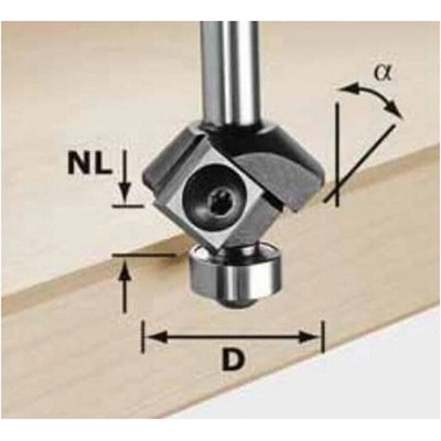 Festool Fazetovací fréza s výmenným cepele HW S8 HW 45° D27 12x12 KL 499807