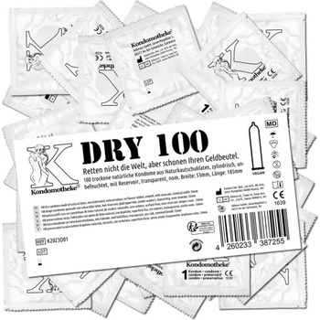 Kondomotheke 100 бр. Сухи презервативи без лубрикант Kondomotheke Dry