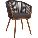 Bogdan Furniture Стол със сиви въжета Memo. bg модел Bambu La