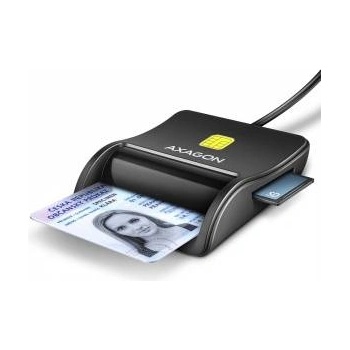 AXAGON AXAGON CRE-SM3SD reader, USB-A FlatReader 4-slot ID card reader + SD/microSD/SIM, 1.3m cable