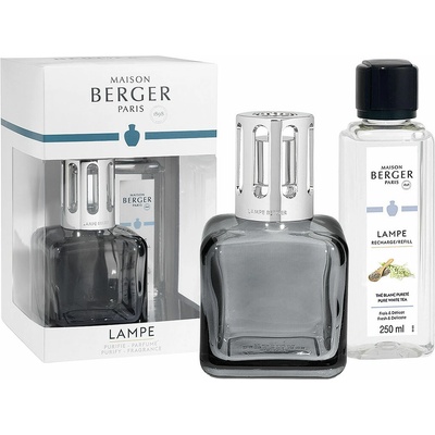 Maison Berger sada katalytická lampa Glacon šedá + náplň Pure White Tea 250 ml – Zboží Dáma