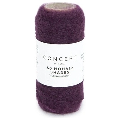 50 MOHAIR SHADES Katia Farby 50 MOHAIR: 55 tmavá purpurová