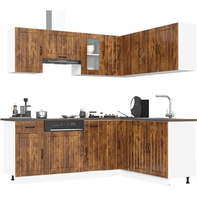 vidaXL Комплект кухненски шкафове от 11 части Lucca, инженерно дърво (3314956)