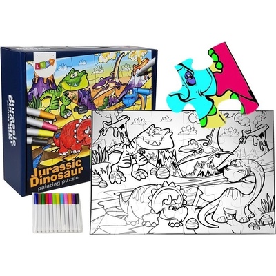 LEAN TOYS pre najmenších Dinosaury na maľovanie 24 dielov