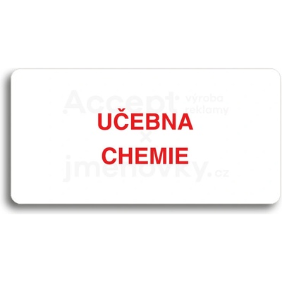 ACCEPT Piktogram UČEBNA CHEMIE - bílá tabulka - barevný tisk bez rámečku