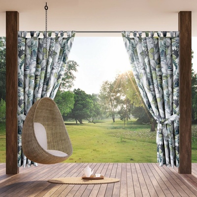 Eurofirany Záves 155x220 cm vodoodolný polyester zelený sivý GARDEN