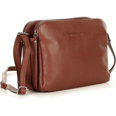 Mazzini Marco Kožená crossbody kabelka mandľová L156q