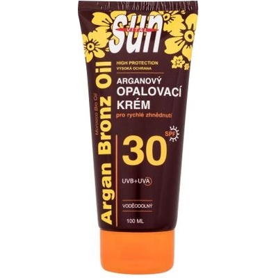 Vivaco Sun Argan Bronz Oil Tanning Cream SPF30 водоустойчив слънцезащитен крем 100 ml