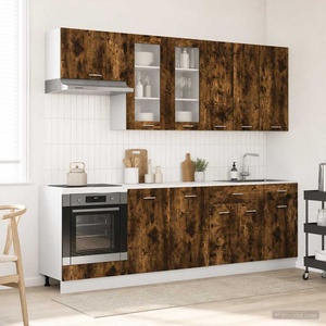 vidaXL Кухненски единица LYON 8 бр. Опушен дъб Инженерна дървесина (3438207)