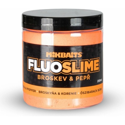Mikbaits obaľovací Dip Fluo slime Broskyňa Black pepper 100 g