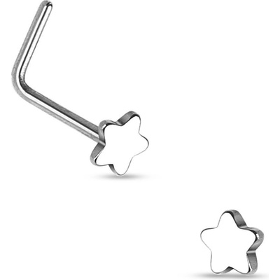 Šperky4U zahnutý piercing do nosu hvězda N01155-ST
