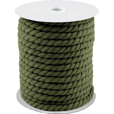 Bavlněná šňůra kroucená Ø8 mm macrame Varianta: 9 (613) zelená khaki, Balení: 20 m