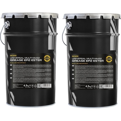 MANNOL 2бр X 4.5кг Универсална грес Mannol EP-2 Multi-MoS2 Ester (EP-2 MoS2 9kg)