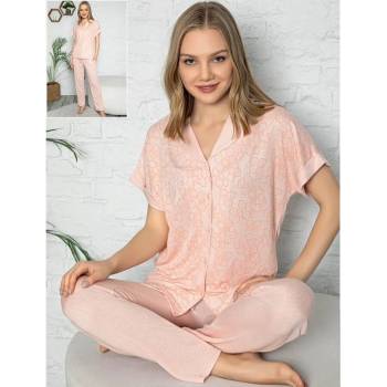 Image 1 of Нежна пижама в коралово и бяло на цветя