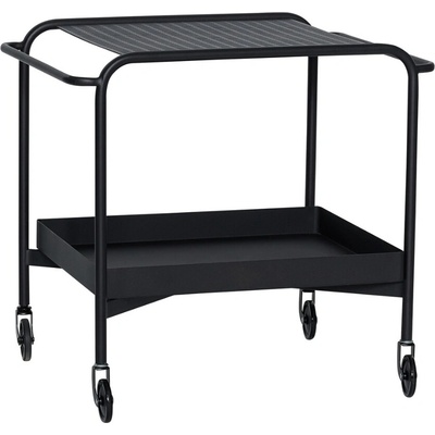 Hübsch Push Černý kovový servírovací vozík 66 x 47 cm